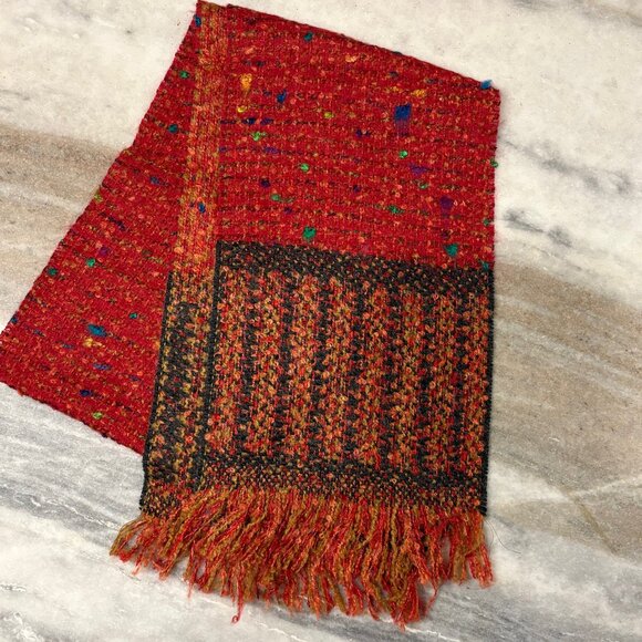 NWT Cornillon Multicolor Fringe Scarf Made In France - Picture 6 of 9